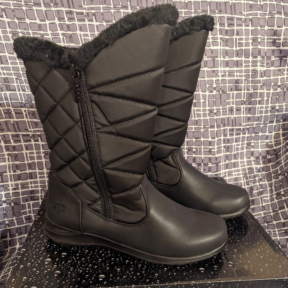 Totes Black Joni Waterproof Snow Boots